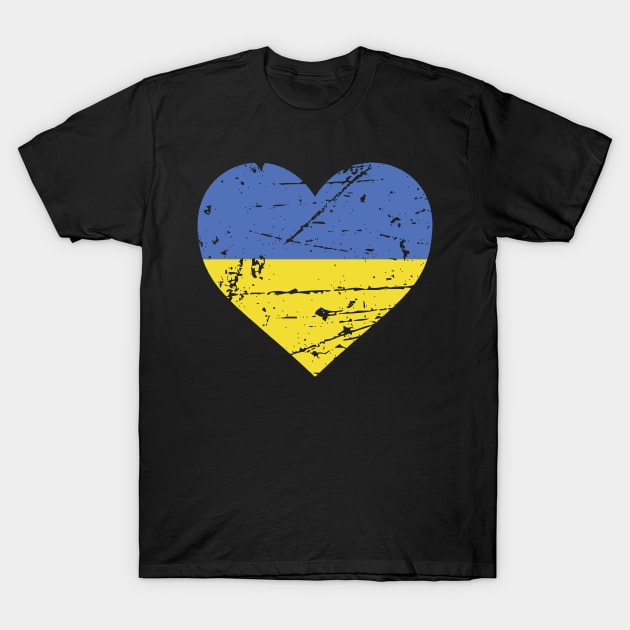 Ukraine Heart Flag Ukrajina Patriot Fan T-Shirt by Super Fresh Art